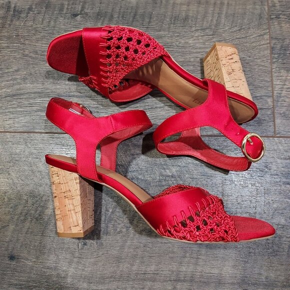 Fanylrobon Red Cloth Shoes Anthropologie Sandals - Picture 7 of 12